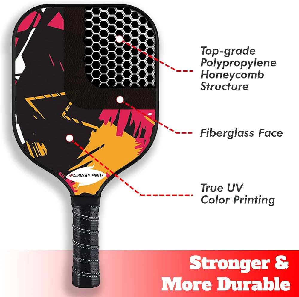 Pickleball Paddles Set of 2 with Carbon Fiber Pickleball Paddle  High-Performance Balls and Durable Bag Ultimate Grip and Control for  Players of All ...