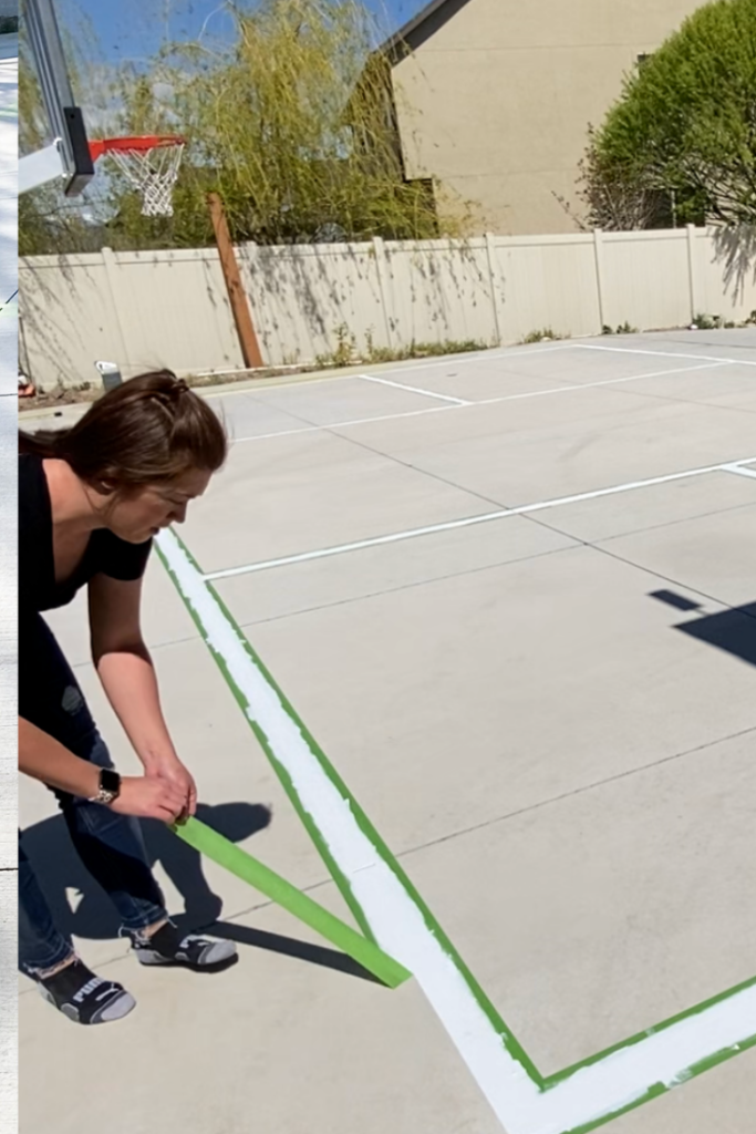 How to line a backyard pickleball court | Honey Built Home