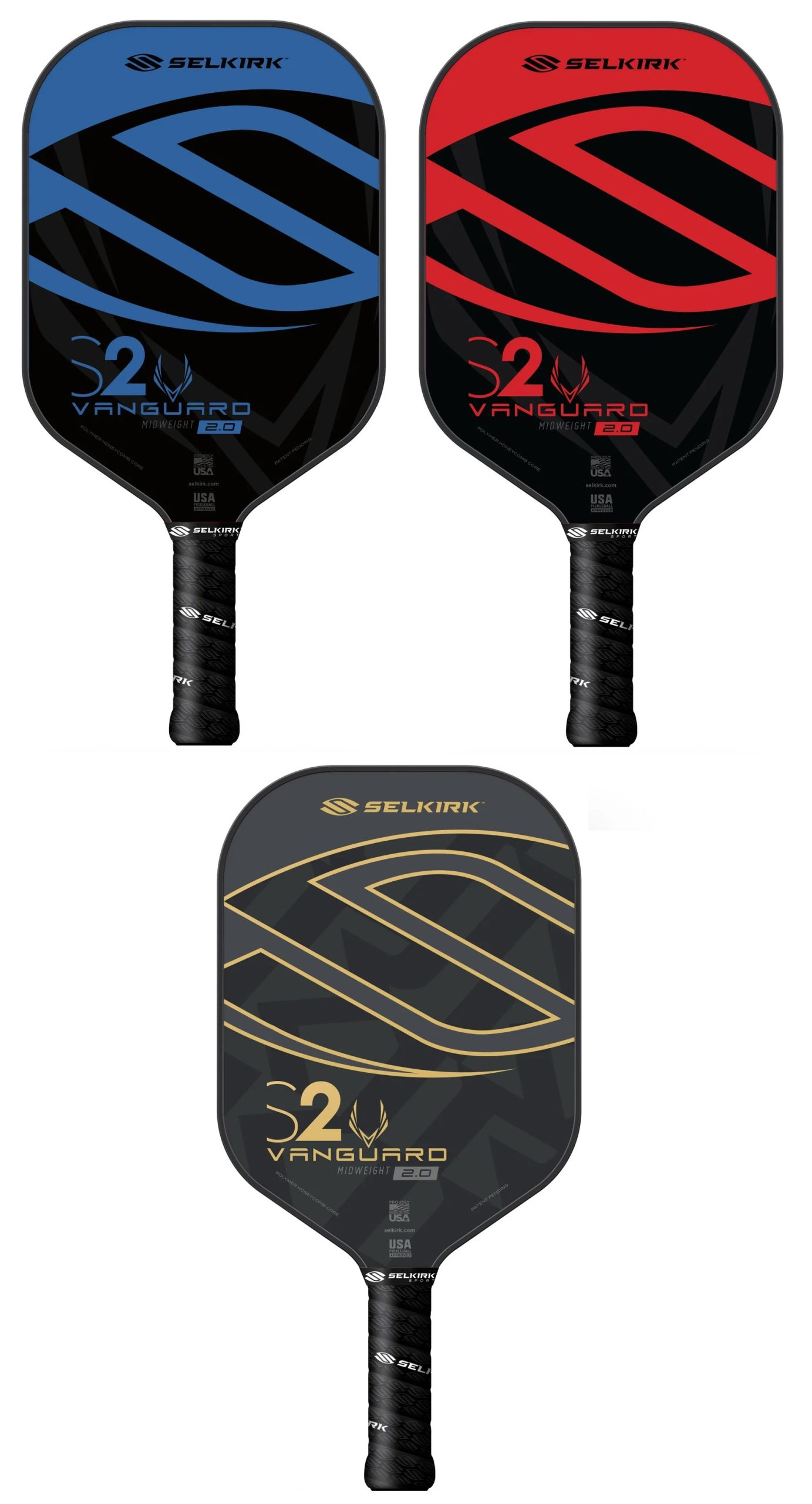 SELKIRK VANGUARD 2.0 S2 MIDWEIGHT PICKLEBALL PADDLE ...