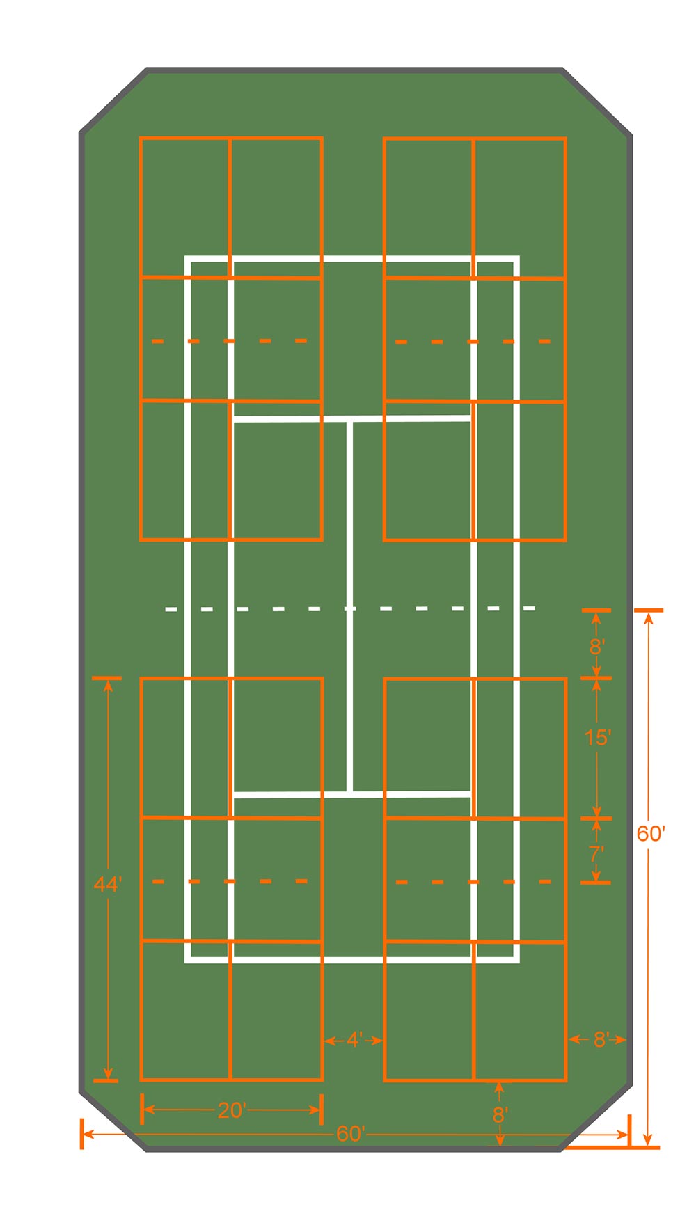 Temporary Court Setup - USA Pickleball