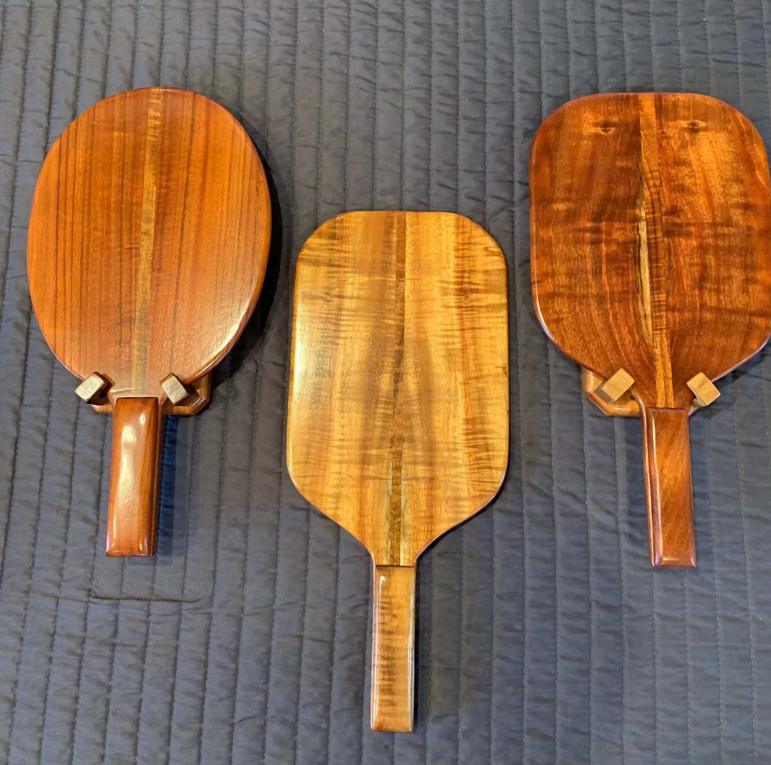 Hawaiian Koa Wood Pickle Ball Paddle Wall Hanger Option ...